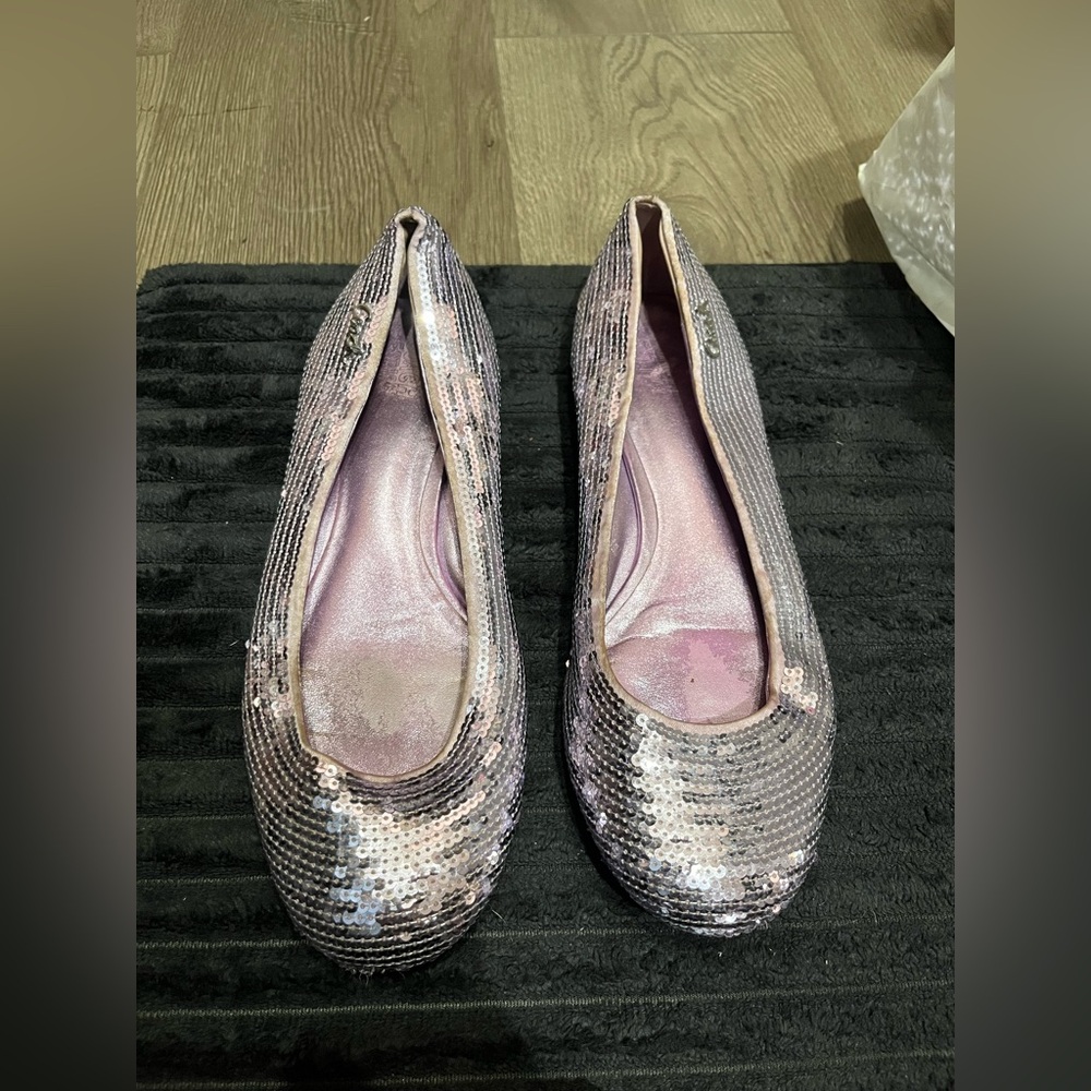 Coach Pink Sequin Flats